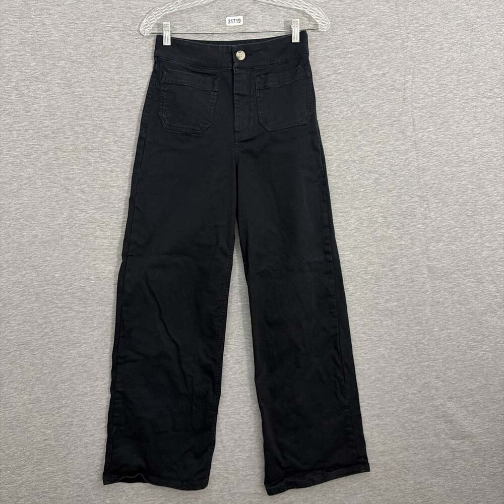 Travis Mathew Women's Small Black The Colette Wide Leg Patch Pocket Pants